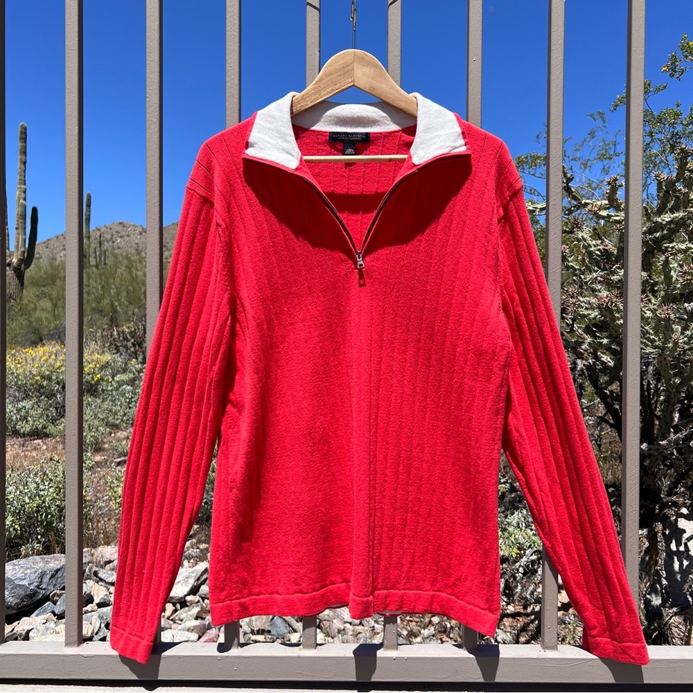 ⬇️💲Banana Republic Men’s Sweater L Color Red Family (Not Christmas Red) & Cream